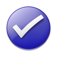 3D Check Mark Icon Isolated on Transparent Background png