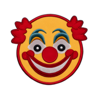 Clown Emoji Embroidered Badge Isolated on Transparent Background png