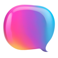 3D Color Speech Bubble Isolated on Transparent Background png