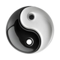 3D Illustration of Yin-Yang Symbol Isolated on Transparent Background png