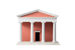 Building with Columns Isolated on Transparent Background png