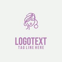 Linear Lady Face Logo Illustrations vector