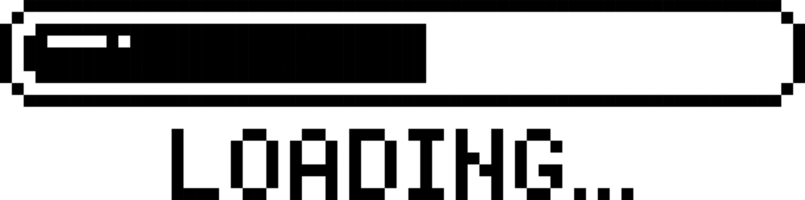 retro game 8bit pixel art loading process progress counter bar computer battery download png