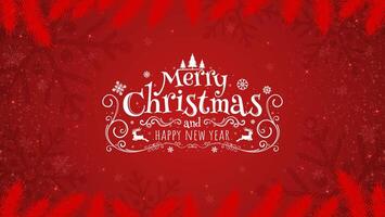Christmas and New Year typography on shiny Christmas background with snowflakes. Merry Christmas card. vector