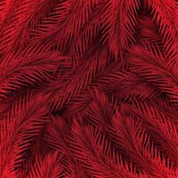 Christmas tree branches. Festive Xmas border of red branch of pine. vector