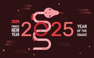 Happy Chinese new year 2025, the year of the snake zodiac sign, Lunar new year concept. illustration, Notebook cover. vector