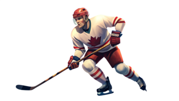 A man player in a game of Hockey png
