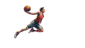 A man player in a game of basketball png