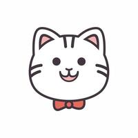 A drawing of a cat with a bow tie and a bow tie vector