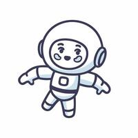 child astronaut in flight vector