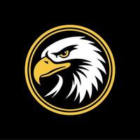 eagle head logo with white and yellow circle vector