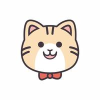A cartoon drawing of a cartoon cat with a bow tie vector