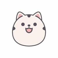A drawing of a cat with a pink nose and a black and white background vector