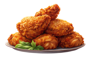 Crispy fried chicken isolate on transparency background png