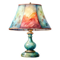 Watercolor hand drawn table lamp isolate on transparency background png