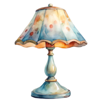 Watercolor hand drawn table lamp isolate on transparency background png