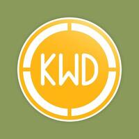 Dinar currency coin icons. Kuwaiti money symbol, with modern gradient fill style. vector