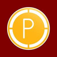 Pula coin icons. Botswana money symbol, Golden gradient fill currency logo for creative design. vector