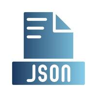 Json document file text icons, with color gradient effects for an elegant impression. Can be used for websites, UI and mobile apps. vector