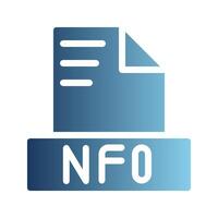 Nfo document file text icons, with gradient fill for an attractive visual presentation. Can be used for websites, UI and mobile apps. vector