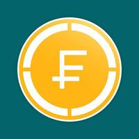 franc coin icons. Swiss money symbol, versatile gradient fill currency icons. vector