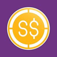 Dollar coins icons. Singapore money symbol, futuristic currency icon with gradient fill color. vector