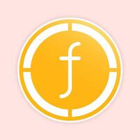 Florin coin icons. Dutch antiles money symbol, currency Icon with soft color gradients fill. vector