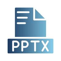 Pptx document file text icons, with soft and minimalist gradient filling. Can be used for websites, UI and mobile apps. vector