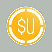 Peso coins icons. Uruguayan money symbol, currency Icon logo with gradient fill color scheme. vector