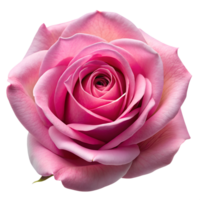 Delicate blooming pink rose isolated on transparent background with soft petals and intricate layers png