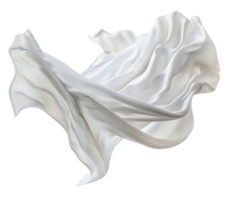 White Silk Fabric Floating on Transparent Background png