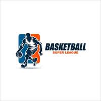 Basketball player silhouette. Basketball player black icon on white background vector