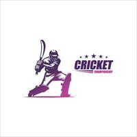 Cricket player logo design template vector