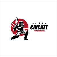 Cricket Player Logo Unique Pattern vector