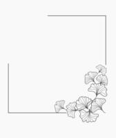 Illustration of Ginko Flower in Square Frame vector