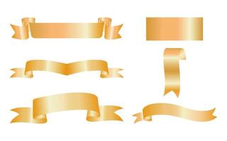 A Collection of six Colorful Blank Ribbons and Banners in Various Shapes and Styles. Ribbons set. Banners set. Ribbon colorful. Eps10 vector