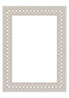 Gold vintage pattern in Victorian style. Rectangular frame arabesques. Traditional pattern frame for rectangular surface, household utensil, embroidery, wedding invitation, greeting cards. A4 format. vector