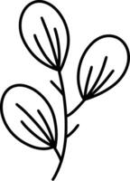 Doodle leaf icon Sketch branch clipart vector