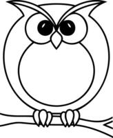 Doodle owl icon Animal art Coloring page book Sketch vector