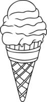 Outline ice cream icon Symbol summer, birthday Sketch sweet dessert vector