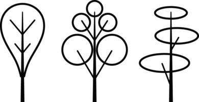 Doodle set tree icon Sketch clipart vector