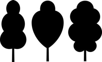 Tree icon isolated Stencil set leaves clipart vector