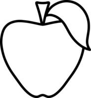 Doodle apple Food fruit Outline Hand drawn art vector