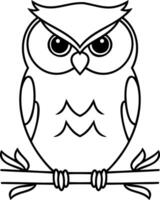 Outline owl icon Animal art Coloring page book Sketch vector