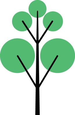 Green tree icon isolated Color clipart