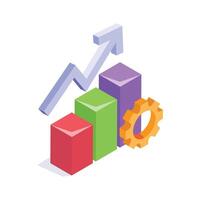 Growth chart representing business performance, improvement, and market analysis vector
