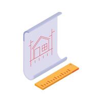 A technical drawing or blueprint for planning construction and engineering vector