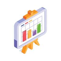 A bar chart presentation for showcasing business data and performance vector