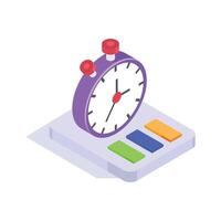 A stopwatch for monitoring task durations and time management vector