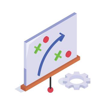 Business execution, business strategy isometric in modern style vector